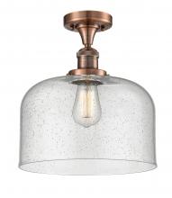 Innovations Lighting 517-1CH-AC-G74-L - Bell - 1 Light - 12 inch - Antique Copper - Semi-Flush Mount