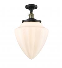  517-1CH-BAB-G661-12 - Bullet - 1 Light - 12 inch - Black Antique Brass - Semi-Flush Mount