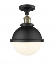  517-1CH-BAB-HFS-81-BK - Hampden - 1 Light - 9 inch - Black Antique Brass - Semi-Flush Mount