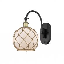  518-1W-BAB-G121-8RB - Farmhouse Rope - 1 Light - 8 inch - Black Antique Brass - Sconce