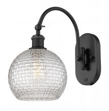  518-1W-BK-G122C-8CL - Athens - 1 Light - 8 inch - Matte Black - Sconce