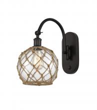  518-1W-OB-G122-8RB - Farmhouse Rope - 1 Light - 8 inch - Oil Rubbed Bronze - Sconce