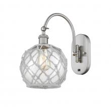  518-1W-SN-G122-8RW - Farmhouse Rope - 1 Light - 8 inch - Brushed Satin Nickel - Sconce