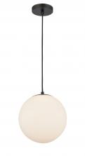  610-BK-W - Tolland - 1 Light - 10 inch - Matte Black - Cord hung - Mini Pendant