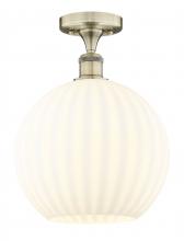 Innovations Lighting 616-1F-AB-G1217-12WV - White Venetian - 1 Light - 12 inch - Antique Brass - Semi-Flush Mount