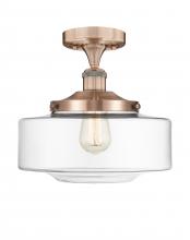  616-1F-AC-G692-12 - Bridgeton - 1 Light - 12 inch - Antique Copper - Semi-Flush Mount