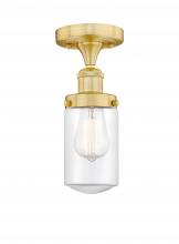  616-1F-SG-G312 - Dover - 1 Light - 5 inch - Satin Gold - Semi-Flush Mount