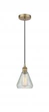  616-1P-AB-G275 - Conesus - 1 Light - 6 inch - Antique Brass - Cord hung - Mini Pendant