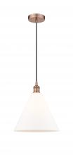 Innovations Lighting 616-1P-AC-GBC-121 - Berkshire - 1 Light - 12 inch - Antique Copper - Cord hung - Mini Pendant