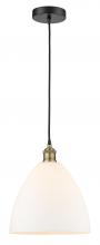  616-1P-BAB-GBD-121 - Bristol - 1 Light - 12 inch - Black Antique Brass - Cord hung - Mini Pendant