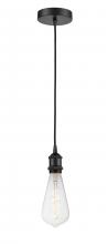  616-1P-BK-BB95LED - Edison - 1 Light - 4 inch - Matte Black - Cord hung - Mini Pendant