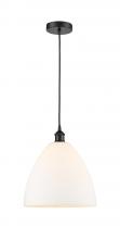  616-1P-BK-GBD-121 - Bristol - 1 Light - 12 inch - Matte Black - Cord hung - Mini Pendant