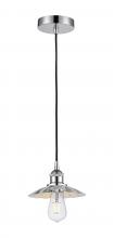  616-1P-PC-M17-PC - Scallop - 1 Light - 8 inch - Polished Chrome - Cord Hung - Mini Pendant