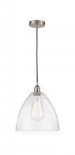  616-1P-SN-GBD-124 - Bristol - 1 Light - 12 inch - Brushed Satin Nickel - Cord hung - Mini Pendant