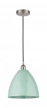  616-1P-SN-MBD-12-SF-LED - Plymouth - 1 Light - 12 inch - Brushed Satin Nickel - Cord hung - Mini Pendant