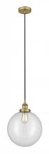  616-1PH-BB-G202-12 - Beacon - 1 Light - 12 inch - Brushed Brass - Cord hung - Mini Pendant
