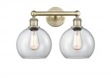  616-2W-AB-G122-8 - Athens - 2 Light - 17 inch - Antique Brass - Bath Vanity Light