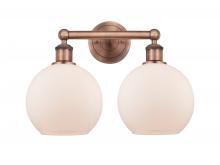  616-2W-AC-G121-8 - Athens - 2 Light - 17 inch - Antique Copper - Bath Vanity Light