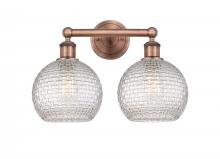  616-2W-AC-G122C-8CL - Athens - 2 Light - 17 inch - Antique Copper - Bath Vanity Light