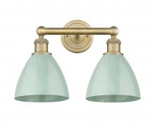  616-2W-BB-MBD-75-SF - Plymouth - 2 Light - 17 inch - Brushed Brass - Bath Vanity Light