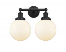 Innovations Lighting 616-2W-BK-G201-8 - Beacon - 2 Light - 17 inch - Matte Black - Bath Vanity Light