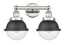  616-2W-PN-HFS-62-BK - Edison - 2 Light - 16 inch - Polished Nickel - Bath Vanity Light