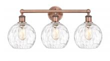  616-3W-AC-G1215-8 - Athens Water Glass - 3 Light - 26 inch - Antique Copper - Bath Vanity Light