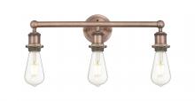  616-3W-AC - Edison - 3 Light - 20 inch - Antique Copper - Bath Vanity Light