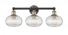  616-3W-BAB-G555-8CL - Ithaca - 3 Light - 26 inch - Black Antique Brass - Bath Vanity Light