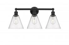  616-3W-BK-GBC-84 - Berkshire - 3 Light - 26 inch - Matte Black - Bath Vanity Light