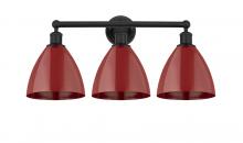  616-3W-BK-MBD-75-RD - Plymouth - 3 Light - 26 inch - Matte Black - Bath Vanity Light