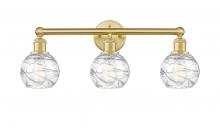  616-3W-SG-G1213-6 - Athens Deco Swirl - 3 Light - 24 inch - Satin Gold - Bath Vanity Light