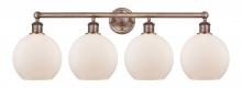  616-4W-AC-G121-8 - Athens - 4 Light - 35 inch - Antique Copper - Bath Vanity Light