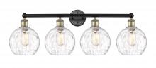  616-4W-BAB-G1215-8 - Athens Water Glass - 4 Light - 35 inch - Black Antique Brass - Bath Vanity Light