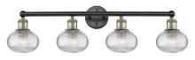  616-4W-BAB-G555-6CL - Ithaca - 4 Light - 33 inch - Black Antique Brass - Bath Vanity Light