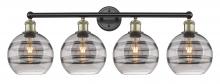  616-4W-BAB-G556-8SM - Rochester - 4 Light - 35 inch - Black Antique Brass - Bath Vanity Light