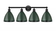  616-4W-BK-MBD-75-GR - Plymouth - 4 Light - 35 inch - Matte Black - Bath Vanity Light