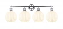  616-4W-PC-G1217-8WV - White Venetian - 4 Light - 35 inch - Polished Chrome - Bath Vanity Light