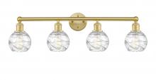  616-4W-SG-G1213-6 - Athens Deco Swirl - 4 Light - 33 inch - Satin Gold - Bath Vanity Light