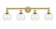  616-4W-SG-G122-6 - Athens - 4 Light - 33 inch - Satin Gold - Bath Vanity Light