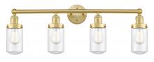  616-4W-SG-G312 - Dover - 4 Light - 32 inch - Satin Gold - Bath Vanity Light