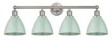  616-4W-SN-MBD-75-SF - Plymouth - 4 Light - 35 inch - Satin Nickel - Bath Vanity Light