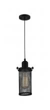  900-1P-BK-CE219-BK - Quincy Hall - 1 Light - 5 inch - Matte Black - Cord hung - Mini Pendant