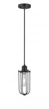  900-1P-BK-CE225-BK - Muselet - 1 Light - 5 inch - Matte Black - Cord hung - Mini Pendant