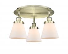  916-3C-AB-G61 - Cone - 3 Light - 18 inch - Antique Brass - Flush Mount