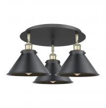  916-3C-BAB-M10-BK - Ballston Urban - 3 Light - 20 inch - Black Antique Brass - Flush Mount