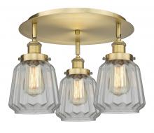  916-3C-BB-G142 - Chatham - 3 Light - 19 inch - Brushed Brass - Flush Mount