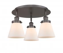  916-3C-OB-G61 - Cone - 3 Light - 18 inch - Oil Rubbed Bronze - Flush Mount