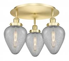 Innovations Lighting 916-3C-SG-G165 - Geneseo - 3 Light - 18 inch - Satin Gold - Flush Mount