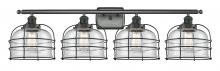  916-4W-BK-G72-CE - Bell Cage - 4 Light - 36 inch - Matte Black - Bath Vanity Light